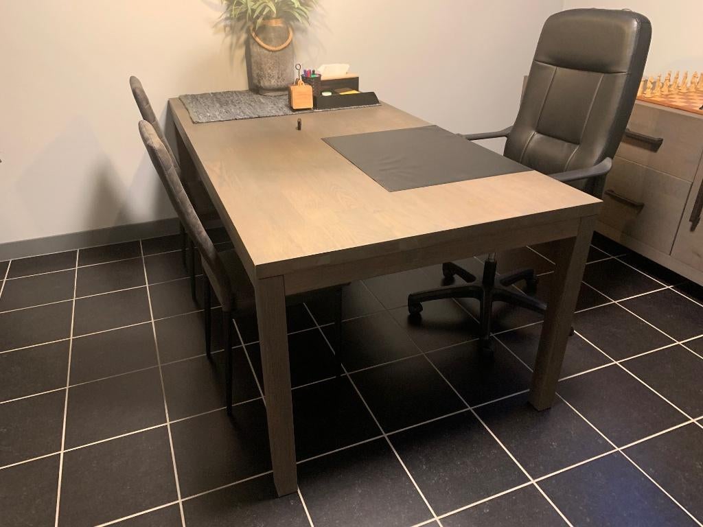 Massief houten eettafel, Ophalen, Gebruikt, Modern, industrieel, 50 tot 100 cm