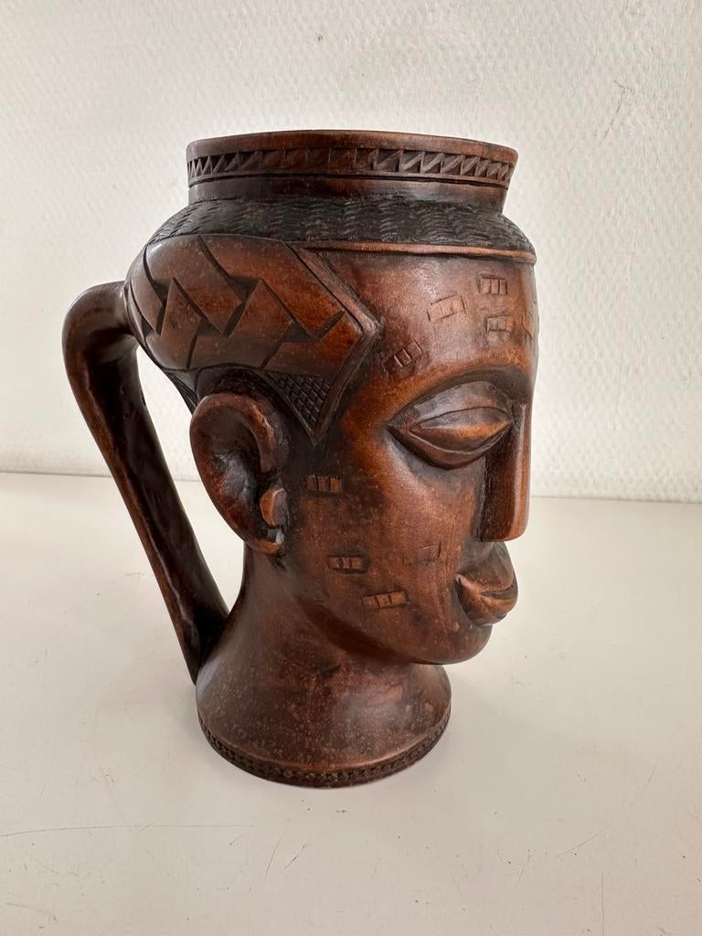 Antropomorfe Kuba Palmwijnbeker Congo van Antropoloog, Antiek en Kunst, Ophalen of Verzenden