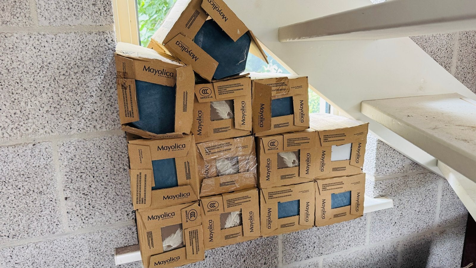 12 pakken Denia Blue zeshoekige tegels 14x16cm Hornbach, Ophalen, Nieuw, 5 tot 10 m², Minder dan 20 cm