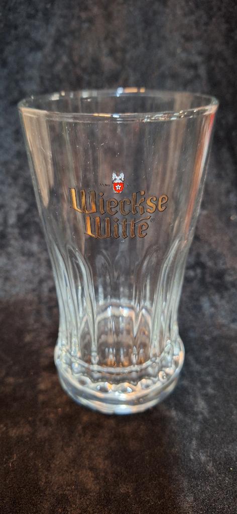 4 Wiekse witte glazen, Ophalen, Gebruikt, Bierglas