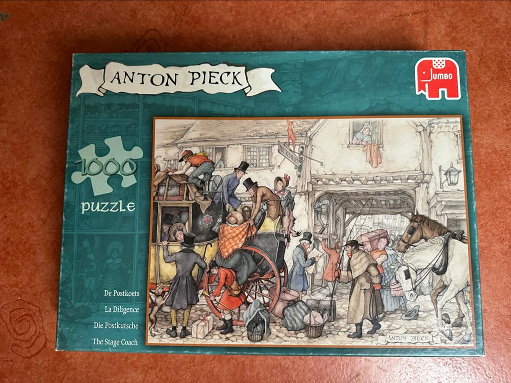 Anton Pieck Puzzel - De Postkoets (1000 stukjes), Hobby en Vrije tijd, Denksport en Puzzels, Ophalen of Verzenden, 500 t/m 1500 stukjes