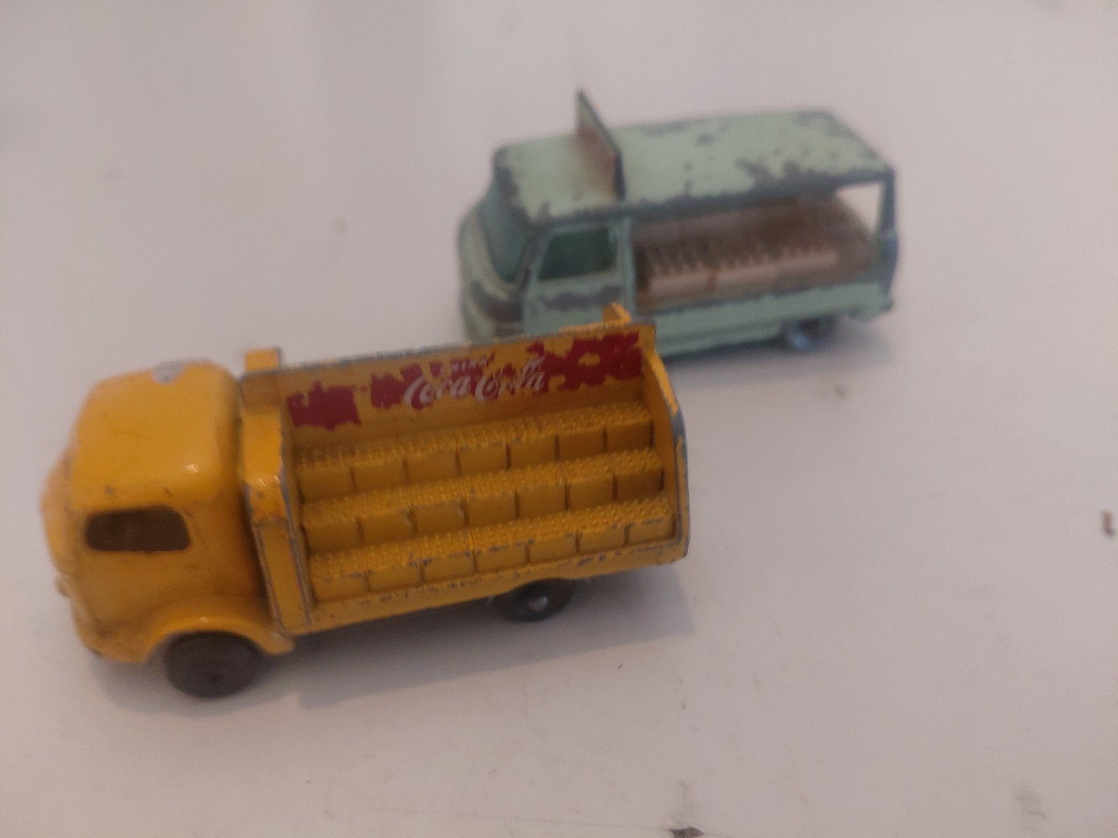 Vintage speelgoedauto's: brandweerwagen, melk- Coca-Cola w, Ophalen of Verzenden, Gebruikt