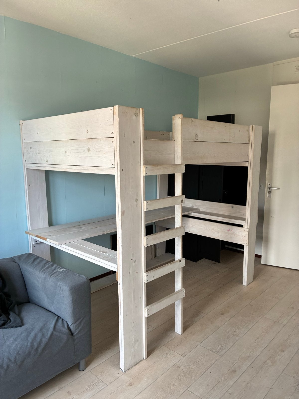 Hoogslaper met bureau 140x200, Ophalen, Gebruikt, Hoogslaper, 160 tot 180 cm