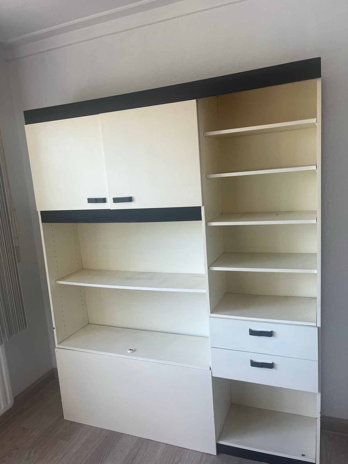 Ruime kast met planken, deuren en lades, Ophalen, Gebruikt, 100 tot 150 cm, 200 cm of meer