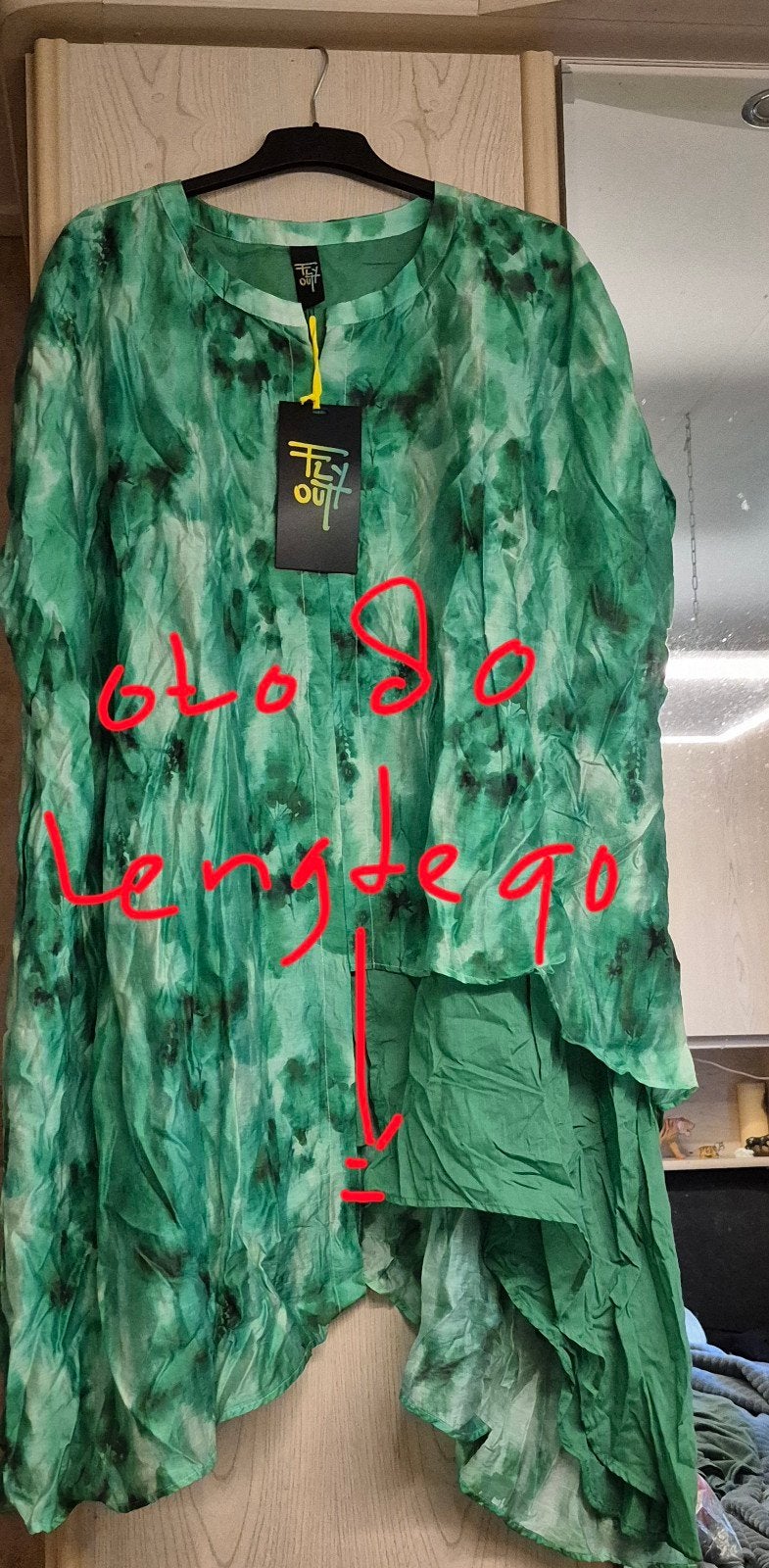 Fly Out Groene Tuniek/Blouse met Lange Mouwen, Fly Out, Maat 46/48 (XL) of groter, Nieuw, Ophalen of Verzenden