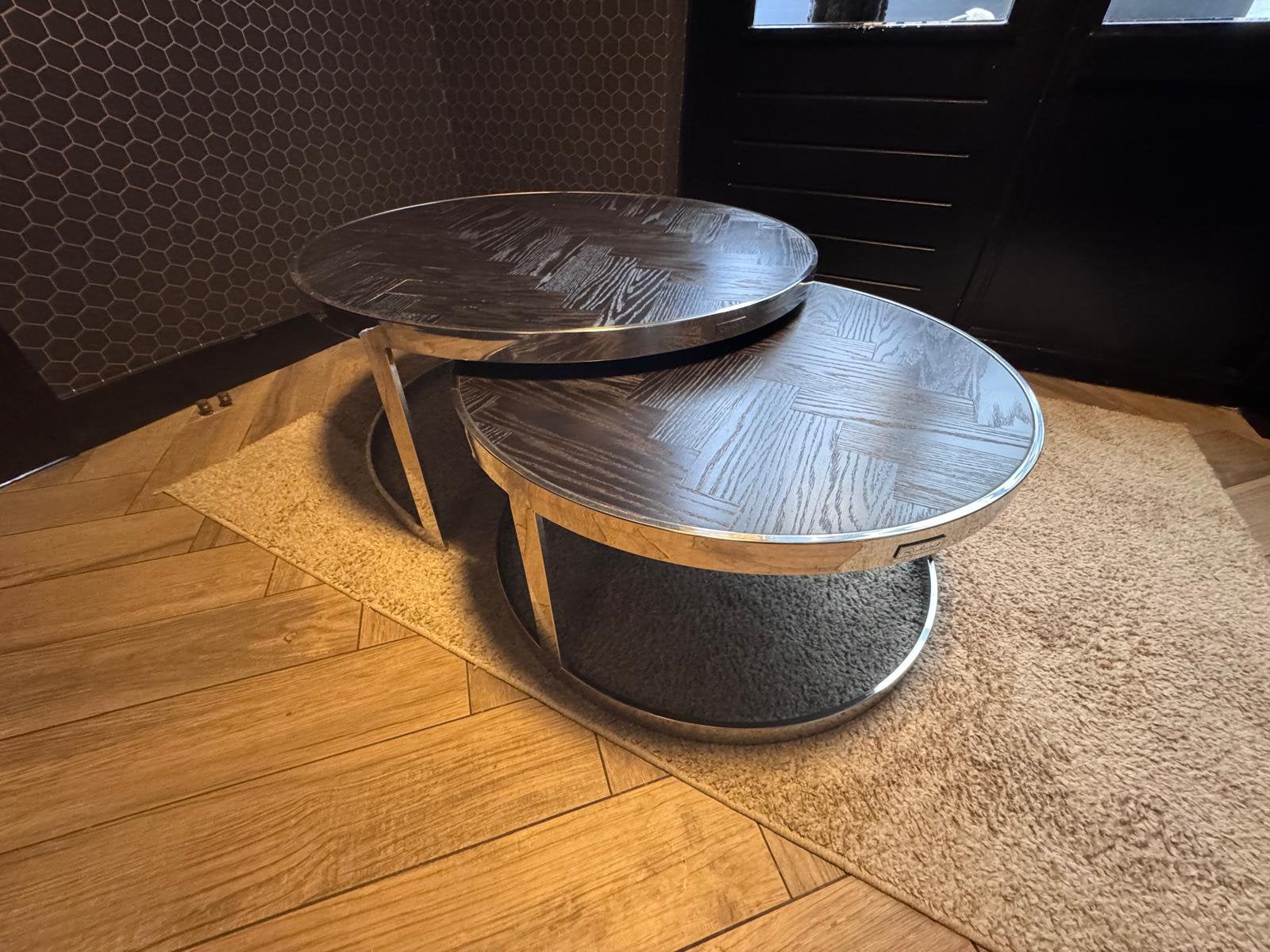 Richmond black bone salontafels, Ophalen, Zo goed als nieuw, Rond, 50 tot 100 cm
