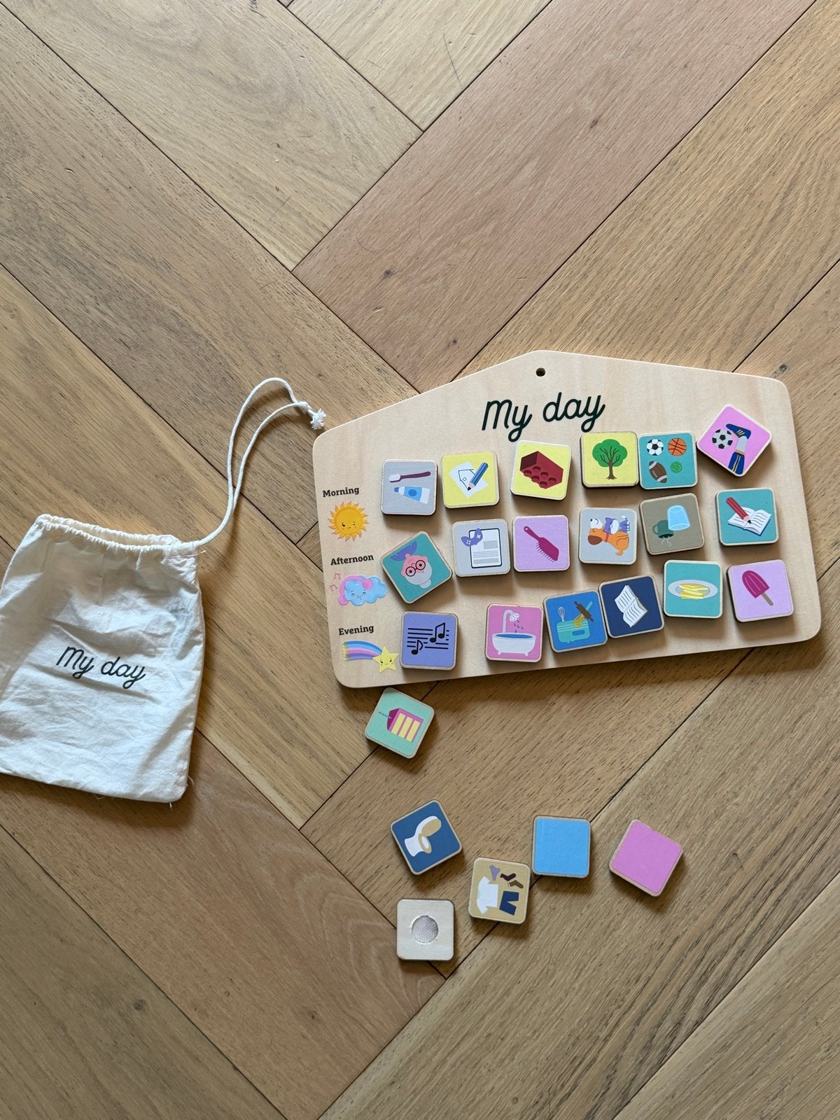 Houten Dagplanner 'My Day' voor Kinderen, Ophalen of Verzenden, Zo goed als nieuw, Ontdekken