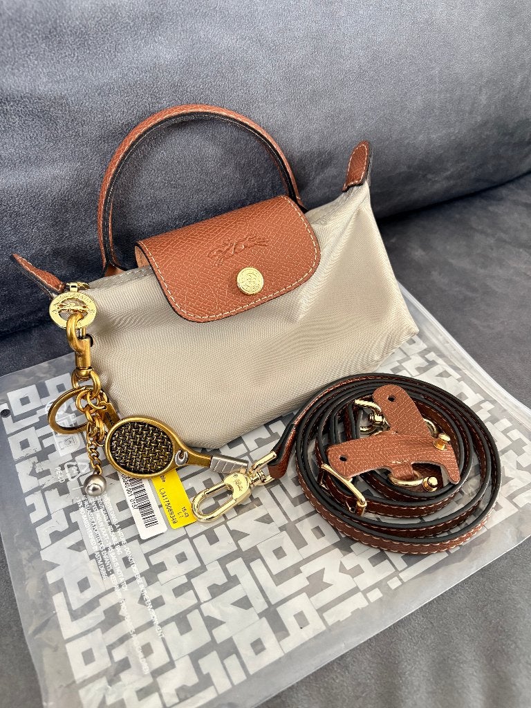 Longchamp Le Pliage Mini – Pebble, Sieraden, Tassen en Uiterlijk, Tassen | Damestassen, Nieuw, Handtas, Beige, Ophalen of Verzenden