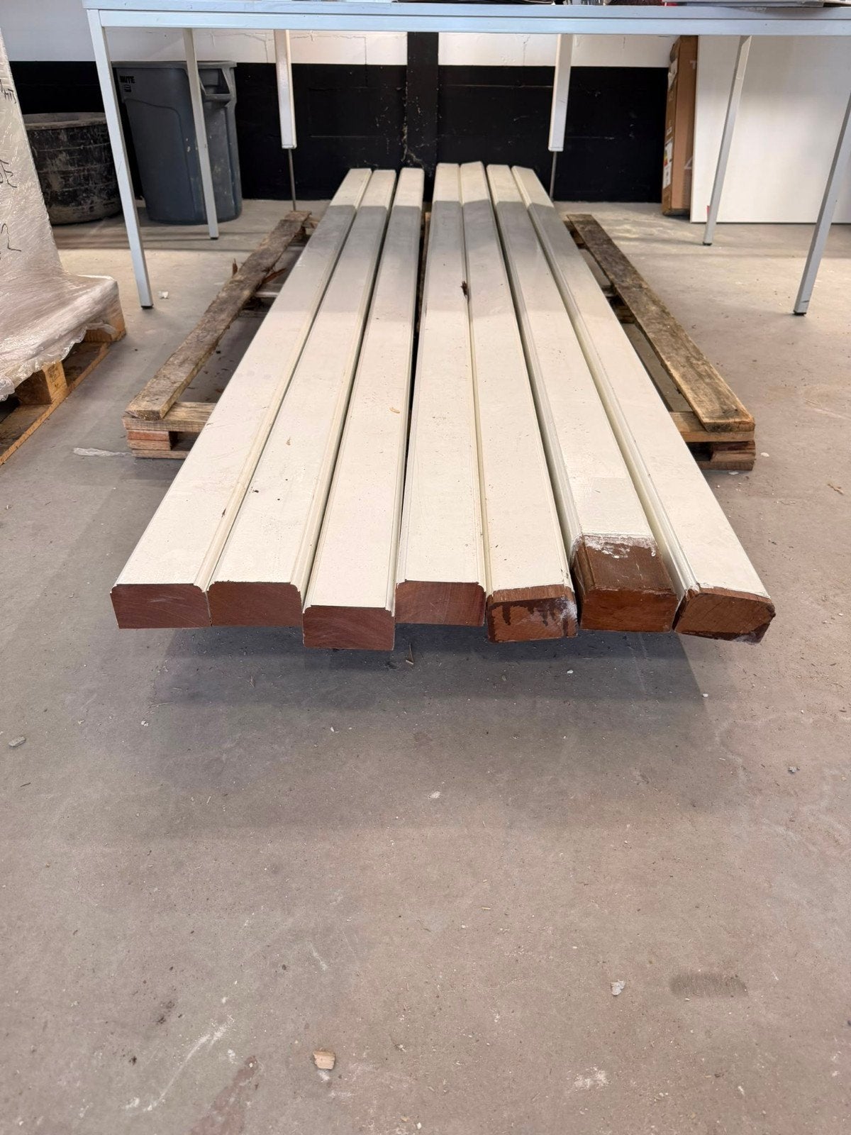 Mooie partij zware Meranti hardhouten balken 11x6 cm (38 m), Ophalen, Gebruikt, Balk, Overige houtsoorten