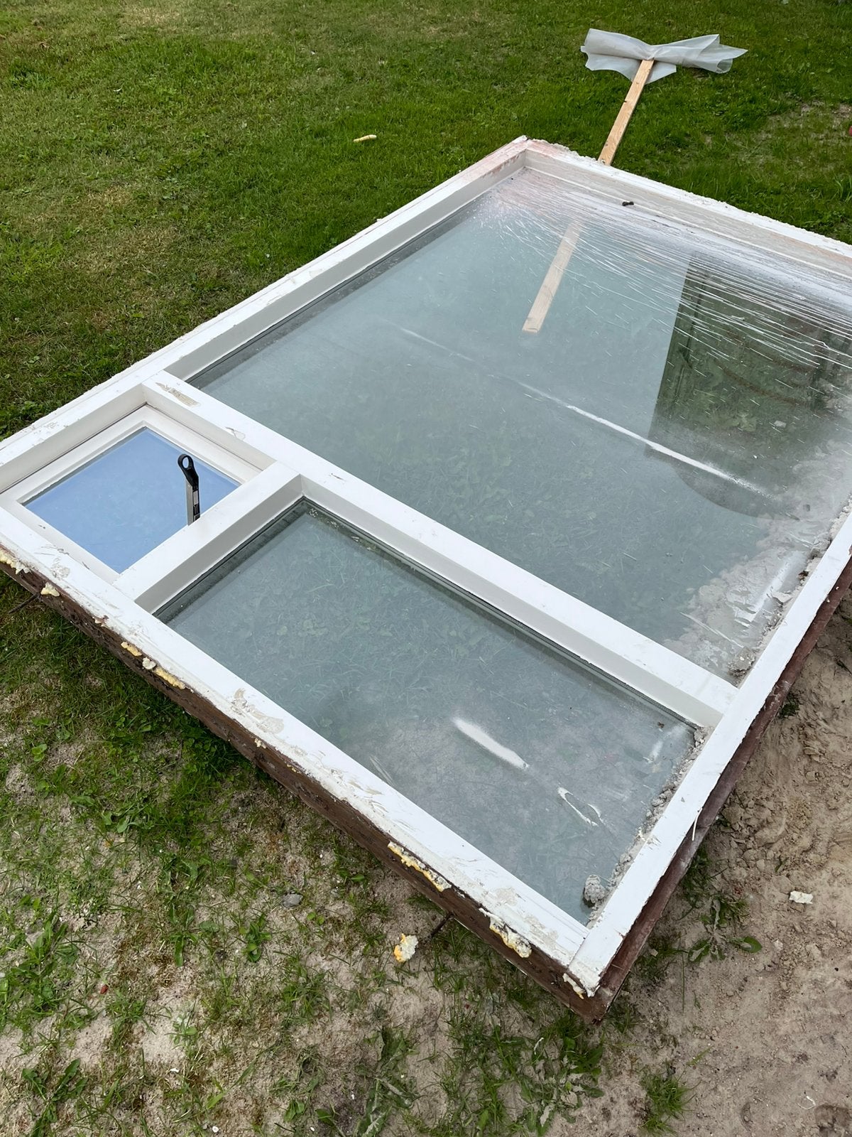 Hardhouten kozijnen, Doe-het-zelf en Verbouw, Kozijnen en Schuifpuien, Ophalen, Gebruikt, 150 tot 225 cm, Inclusief glas