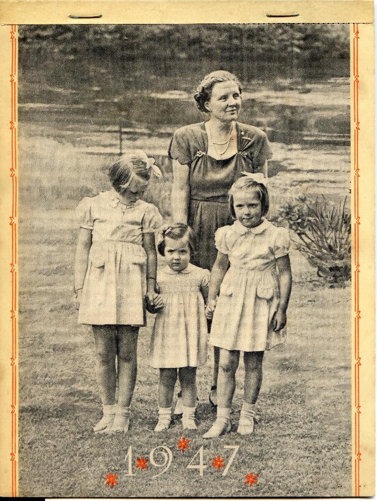 kalenderbladen1947 1949 kerk Juliana Wilhelmina, Verzamelen, Koninklijk Huis en Royalty, Ophalen of Verzenden, Gebruikt, Nederland