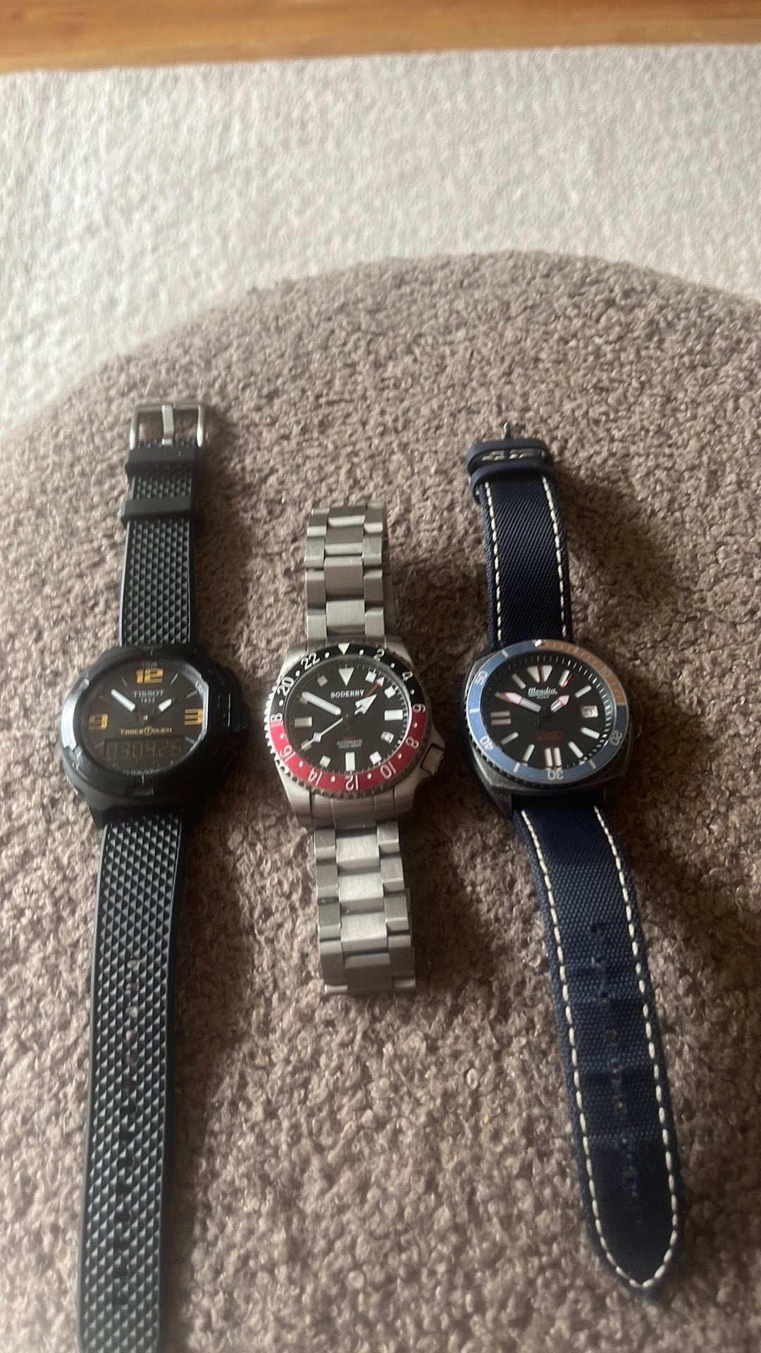 Tissot,bodery,mondia laatste twee duikers, Sieraden, Tassen en Uiterlijk, Horloges | Heren, Ophalen of Verzenden, Zo goed als nieuw