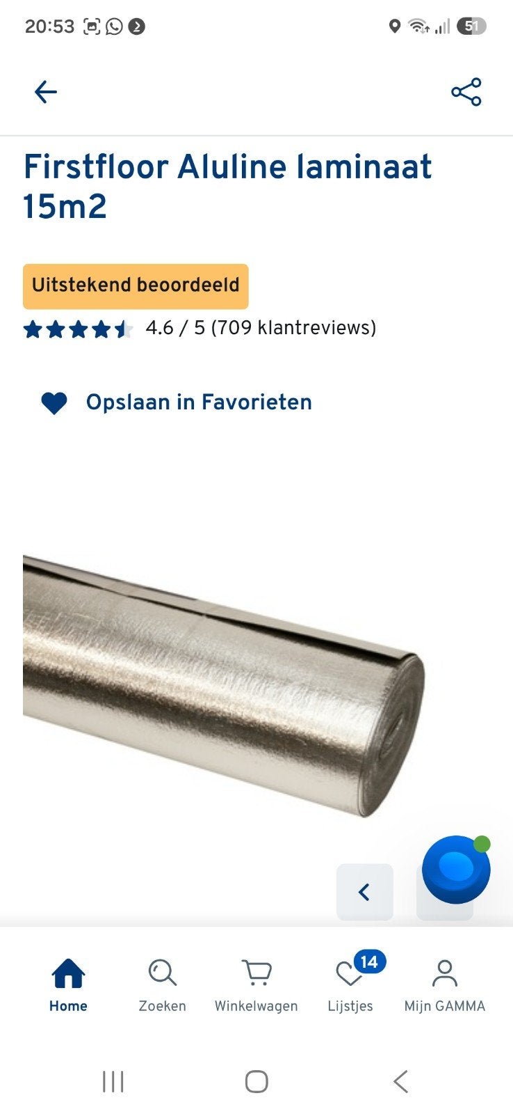 Firstfloor Aluline laminaat 15m2 (1 pak over), Ophalen of Verzenden