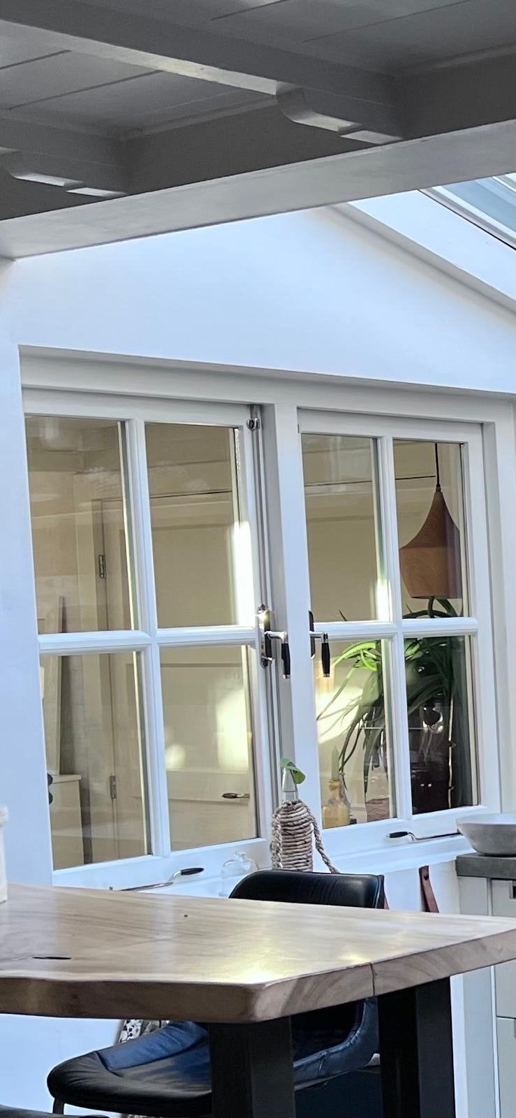 Mooie en-suite deuren met dubbelglas, Ophalen, Gevelraam of Ruit, 80 tot 120 cm, Zo goed als nieuw