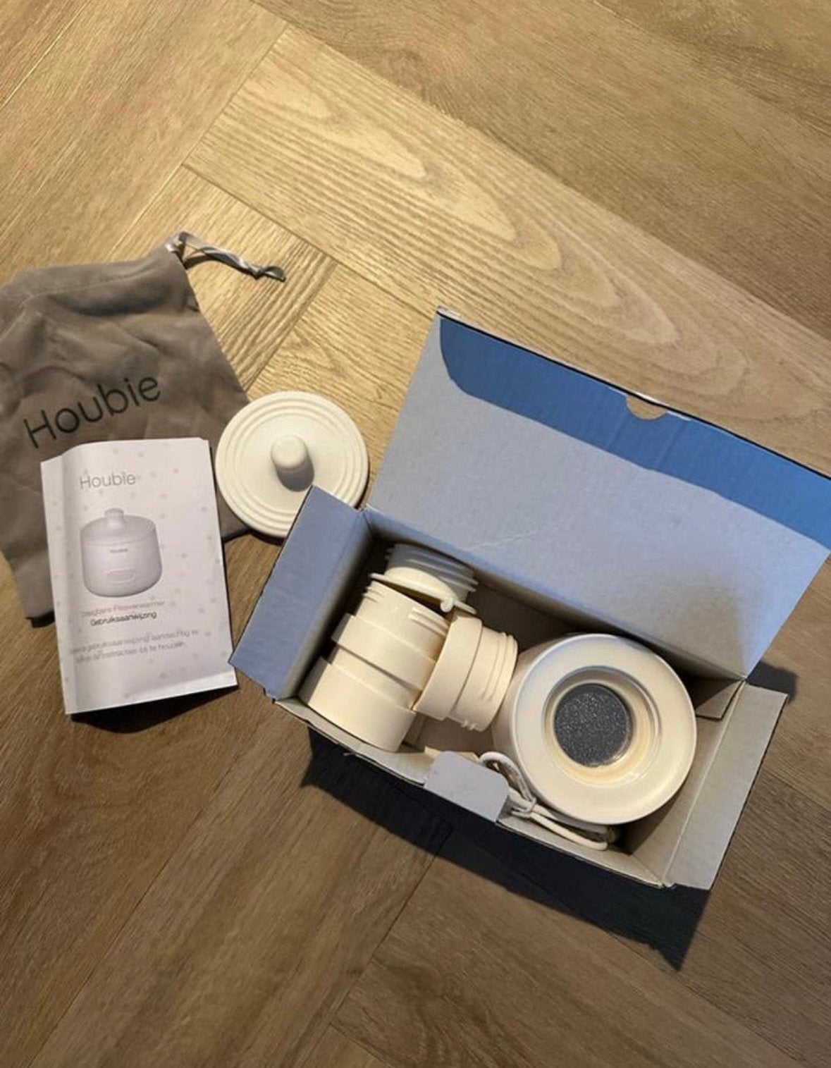 Houbie draagbare melkverwarmer - Zo goed als nieuw, Ophalen of Verzenden, Zo goed als nieuw, Flessen- of potjesverwarmer
