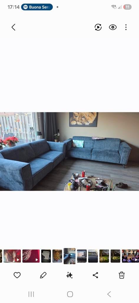 Comfortabele 2-zits en 2.5-zits bankstel, Ophalen, Gebruikt, 75 tot 100 cm, Rechte bank