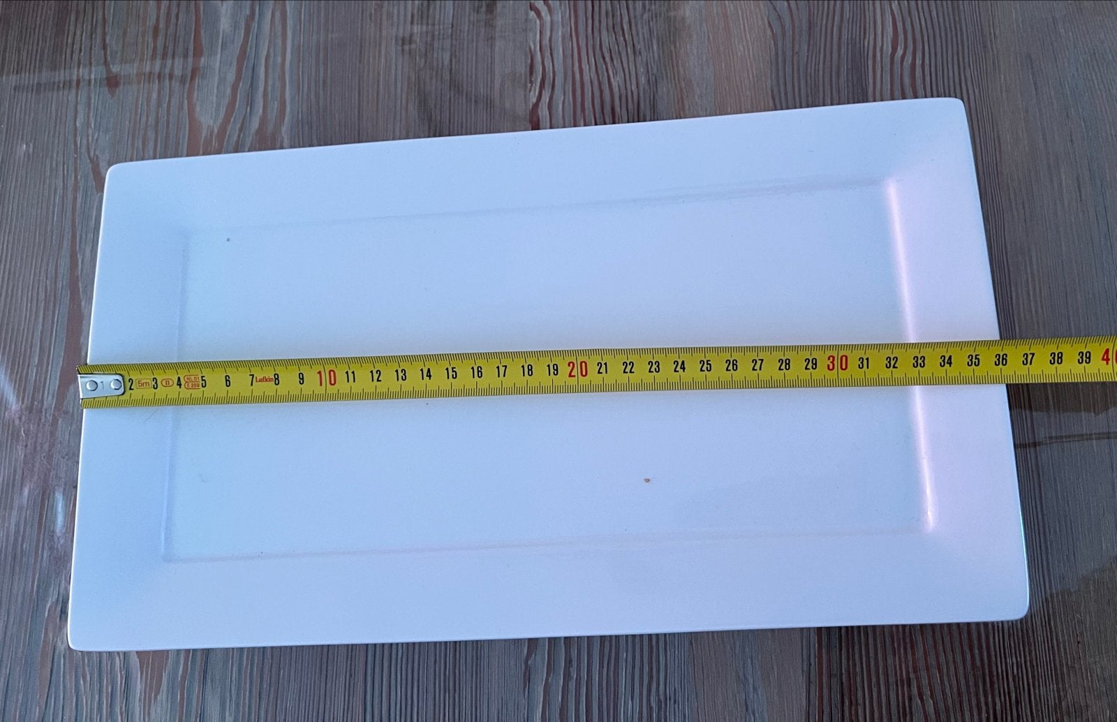 6 Witte rechthoekige schalen/borden - 36x20 cm, Ophalen, Gebruikt, Keramiek, Schaal of Schalen