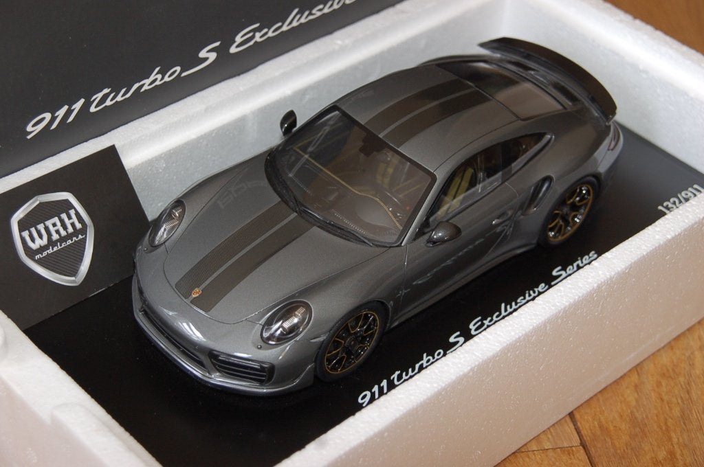 1:18 PORSCHE 911 991 TURBO S EXCLUSIVE grey Spark WRH, Verzenden, Zo goed als nieuw, Auto, Overige merken