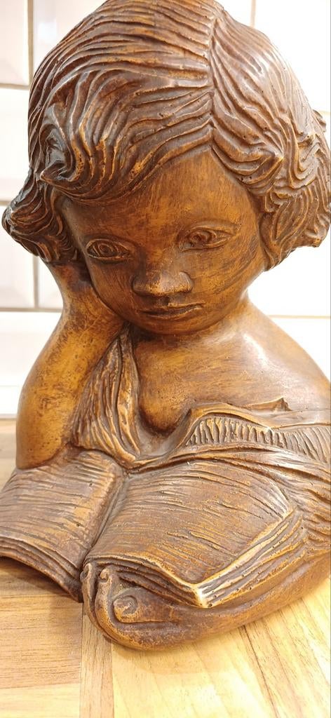 Vintage Beeld "Lezend Meisje" – Anton Perree, Antiek en Kunst, Kunst | Beelden en Houtsnijwerken, Ophalen of Verzenden