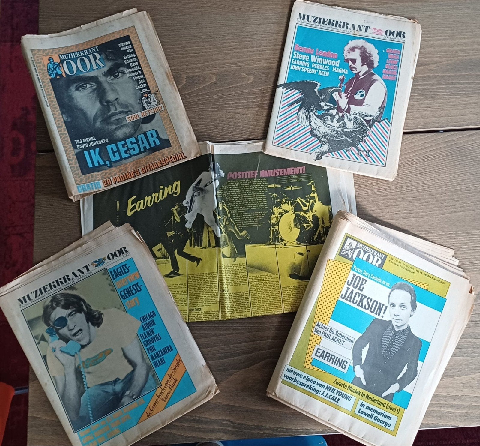 5 popbladen Oor - artikelen Golden Earring, Verzamelen, Ophalen of Verzenden, 1960 tot 1980, Nederland, Tijdschrift