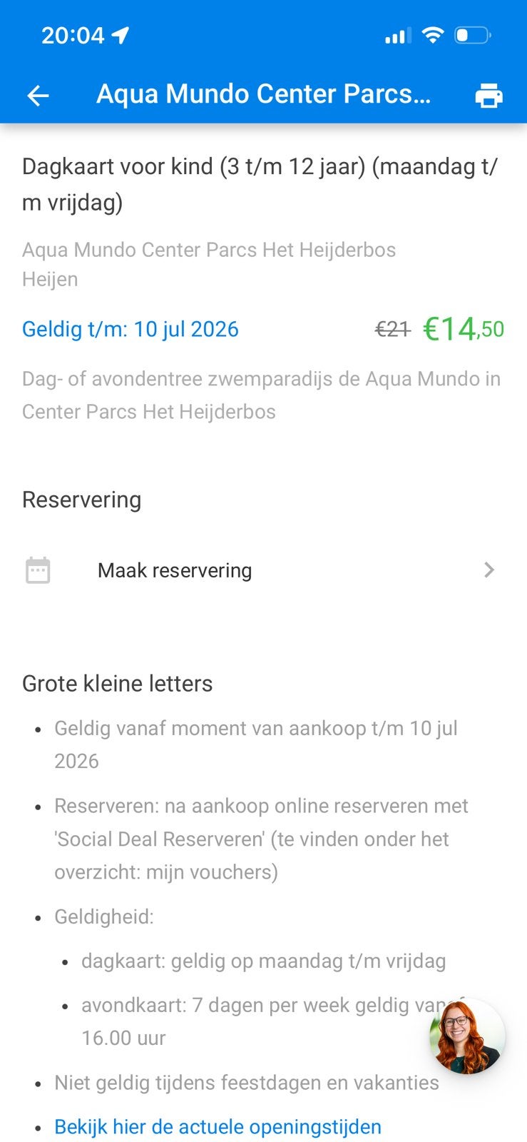 2 dagkaarten voor kinderen tot 12 jaar, Twee personen, Overige soorten, Bungalowpark