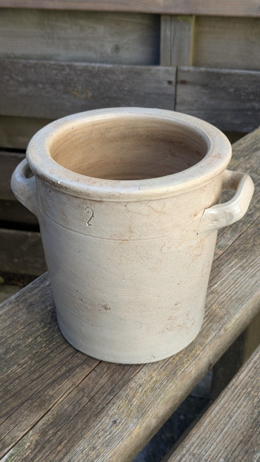Steengoed pot 17 cm hoog 14 cm breed, Tuin en Terras, Bloempotten, Ophalen, Rond, Aardewerk, Minder dan 40 cm
