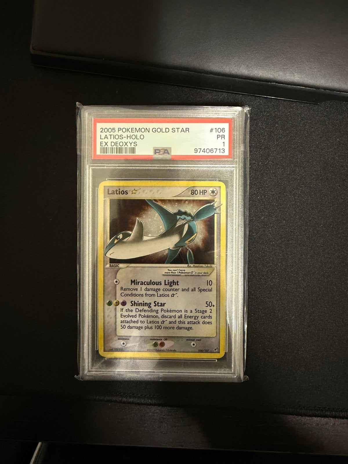Latios Gold Star 106/107 Holo Engels - PSA 1 - Pokemon Kaart, Ophalen of Verzenden, Zo goed als nieuw
