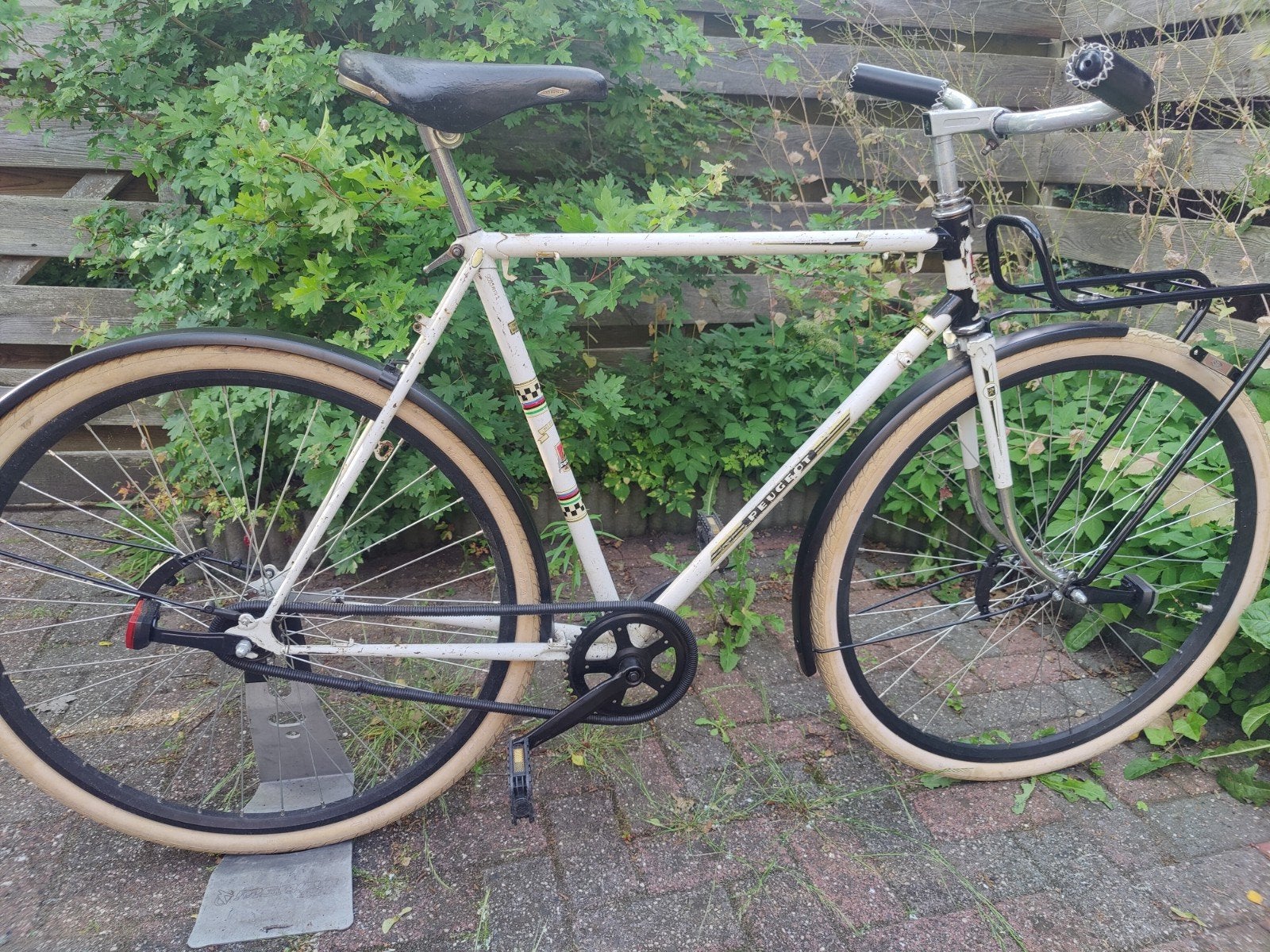 Retro Peugeot Jaren '70 - Framemaat 57- omgebouwd, Terugtraprem, Gebruikt, 57 tot 61 cm, Ophalen
