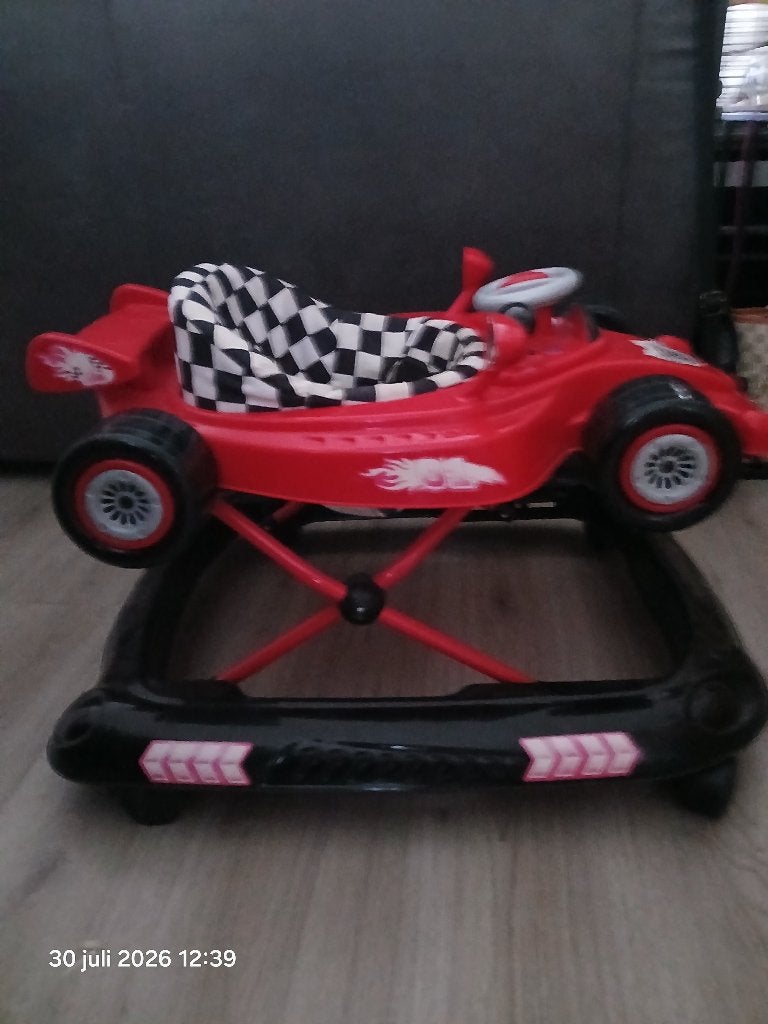 Rode raceauto loopstoel voor baby's, Ophalen, Zo goed als nieuw