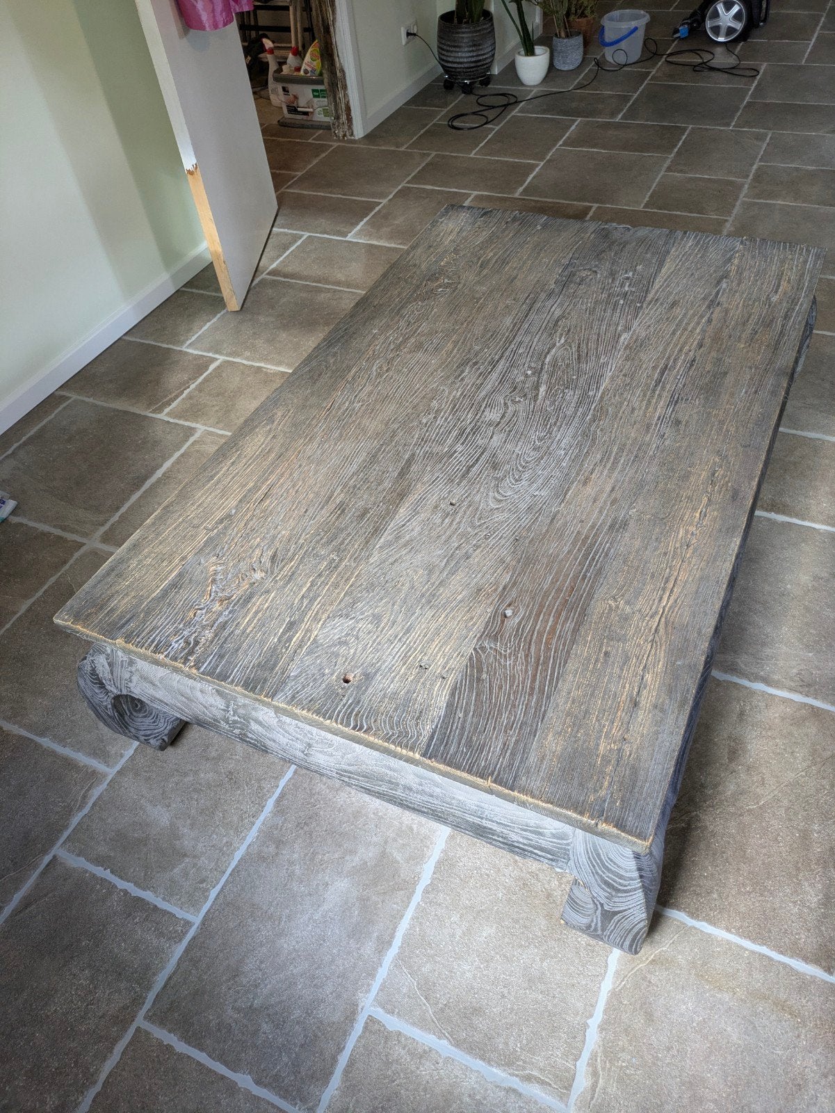 Robuuste opium salontafel 160x100x40 cm - donkerbruin/zwart, Ophalen, Rechthoekig, 100 tot 150 cm, 50 tot 100 cm