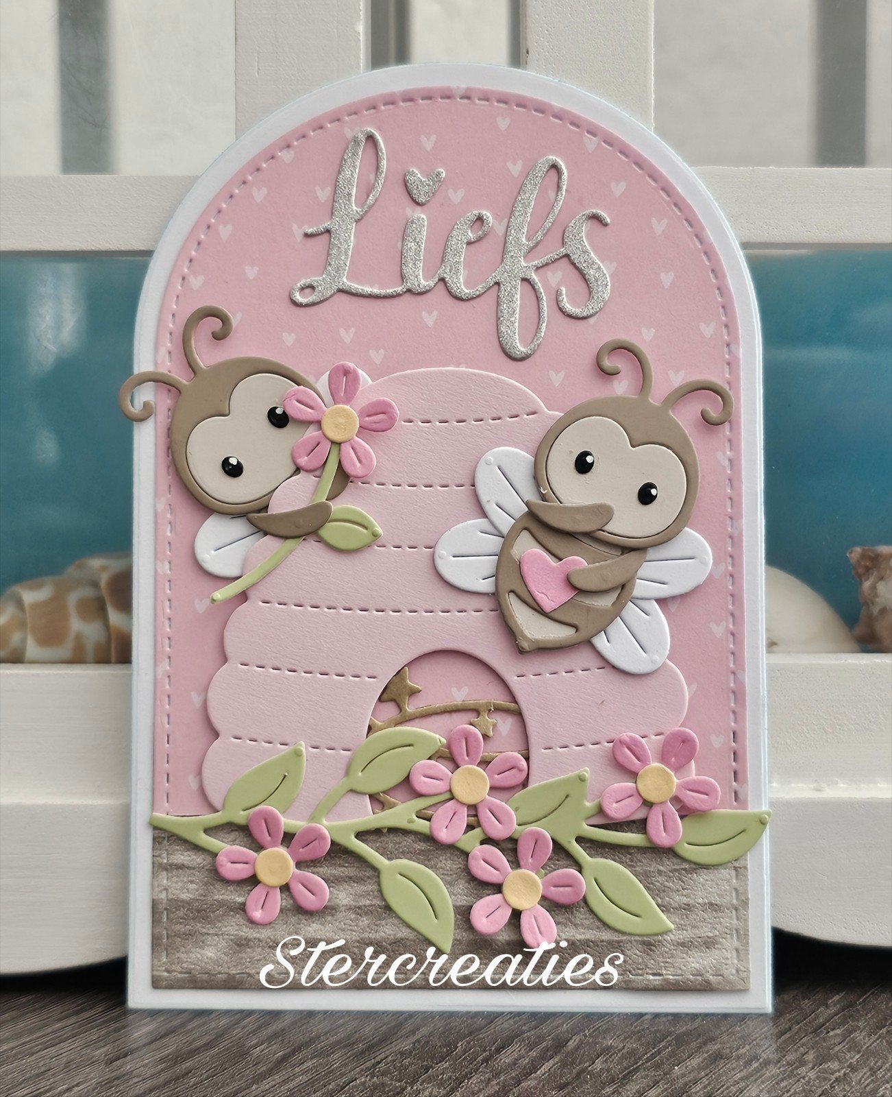 Handgemaakte kaart Liefs!, Hobby en Vrije tijd, Kaarten | Zelfgemaakt, Ophalen of Verzenden, Nieuw, Overige thema's