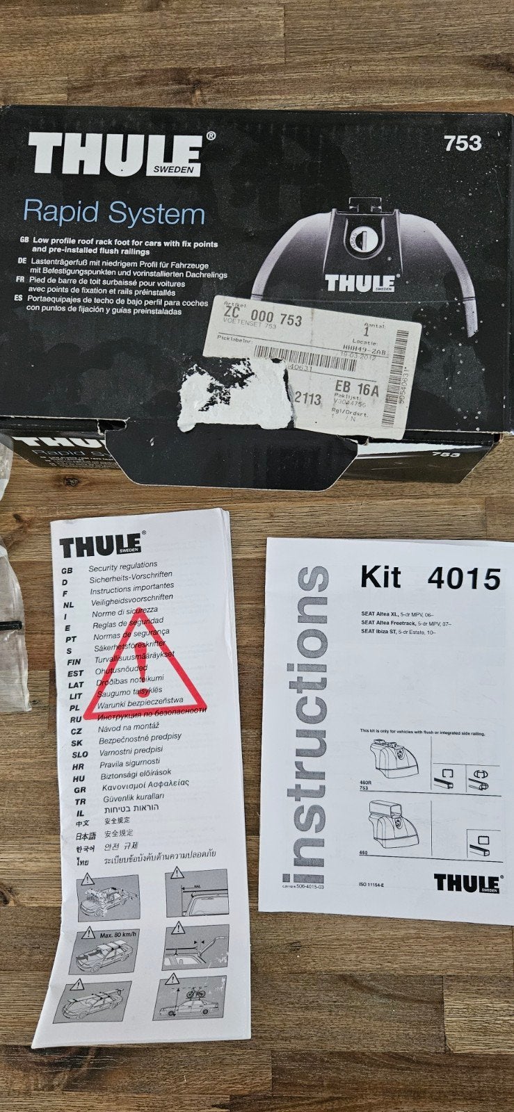 Thule dakdragers Seat, Ophalen