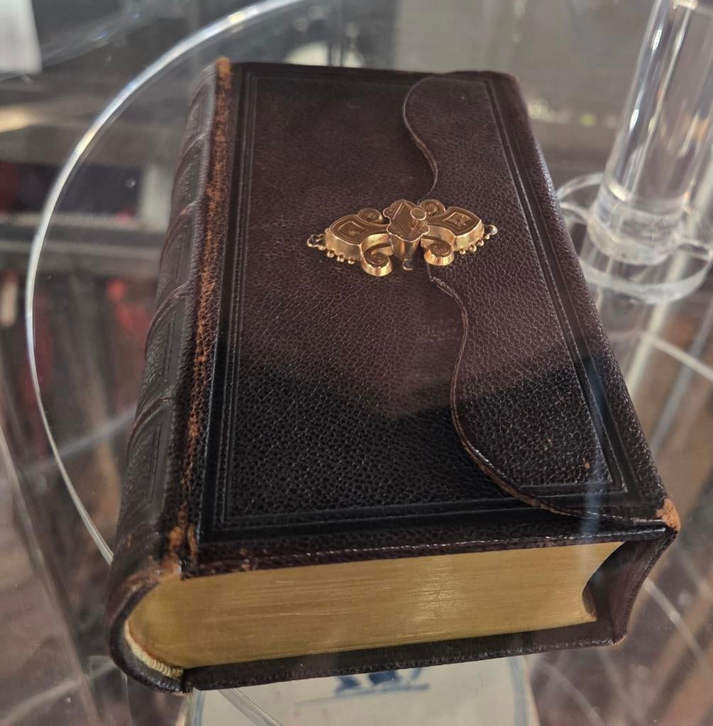 Antieke Bijbel met Gouden Slotje, Antiek en Kunst, Ophalen of Verzenden