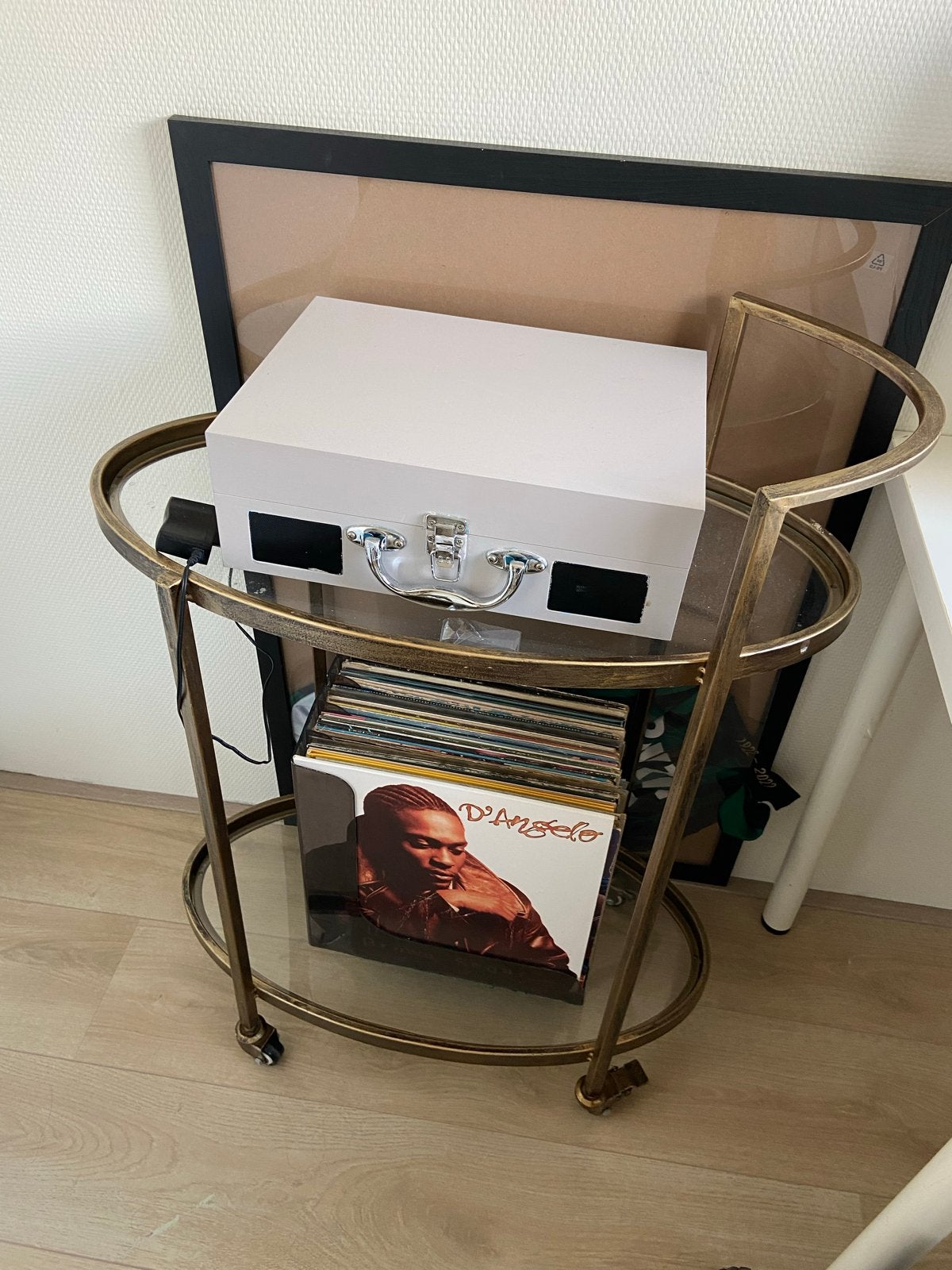 Gouden Vintage Drank Karretje, Ophalen, Vintage, Gebruikt, Goud