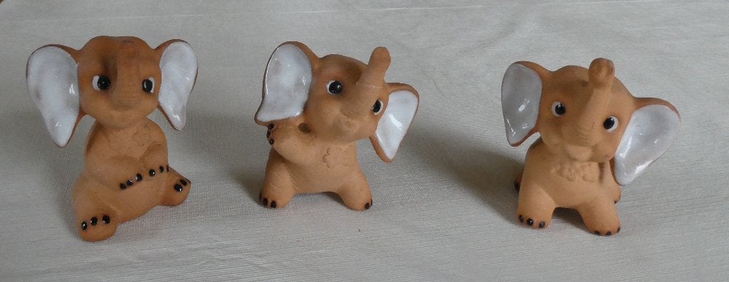 3 Olifant beeldjes, Verzamelen, Beelden en Beeldjes, Ophalen, Zo goed als nieuw, Dier