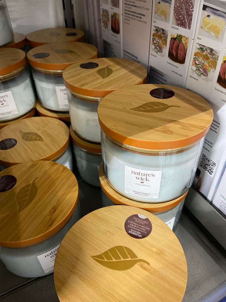 Woodwick Nature's Wick Smoked Vanilla Kaars, Overige materialen, Nieuw, Ophalen of Verzenden, Crème