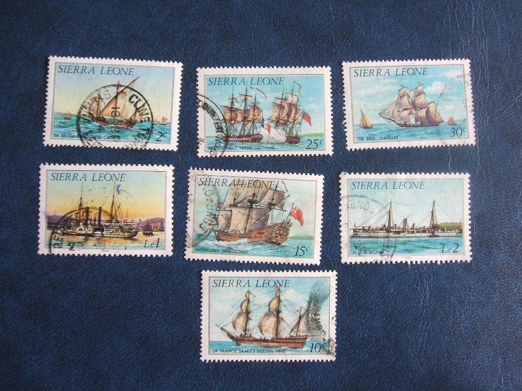 Sierra  Leone schepen, Ophalen of Verzenden, Overige landen, Gestempeld