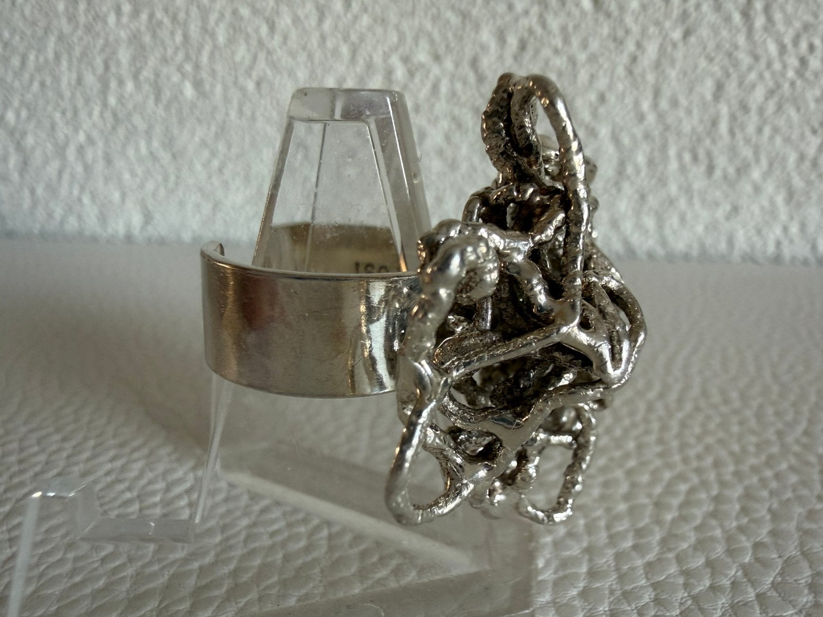 H107/Prachtige PETER VON POST zilveren ring ZWEDEN, 18 tot 19, Gebruikt, Verzenden, X