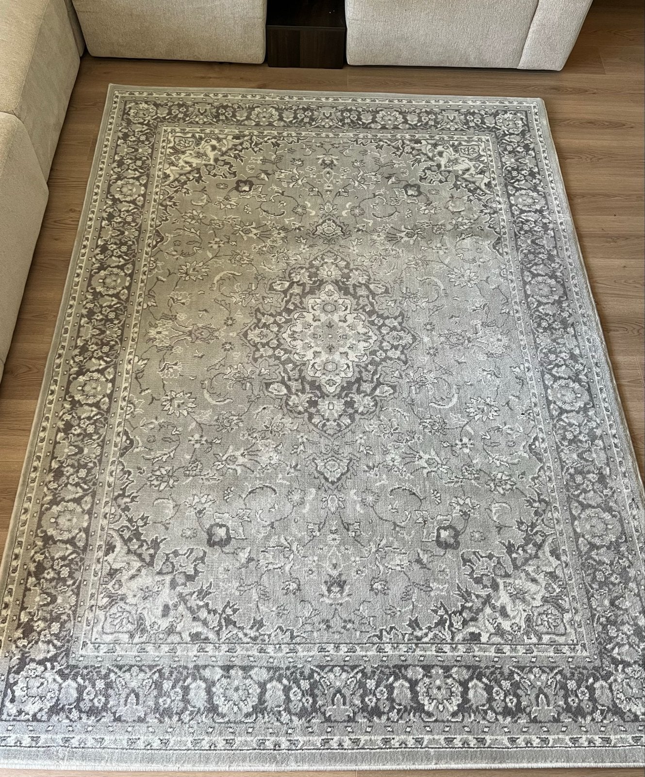 IKEA VEDBÄK Vloerkleed - Grijs, 170x230 cm, Ophalen, Gebruikt, Klassiek, 150 tot 200 cm