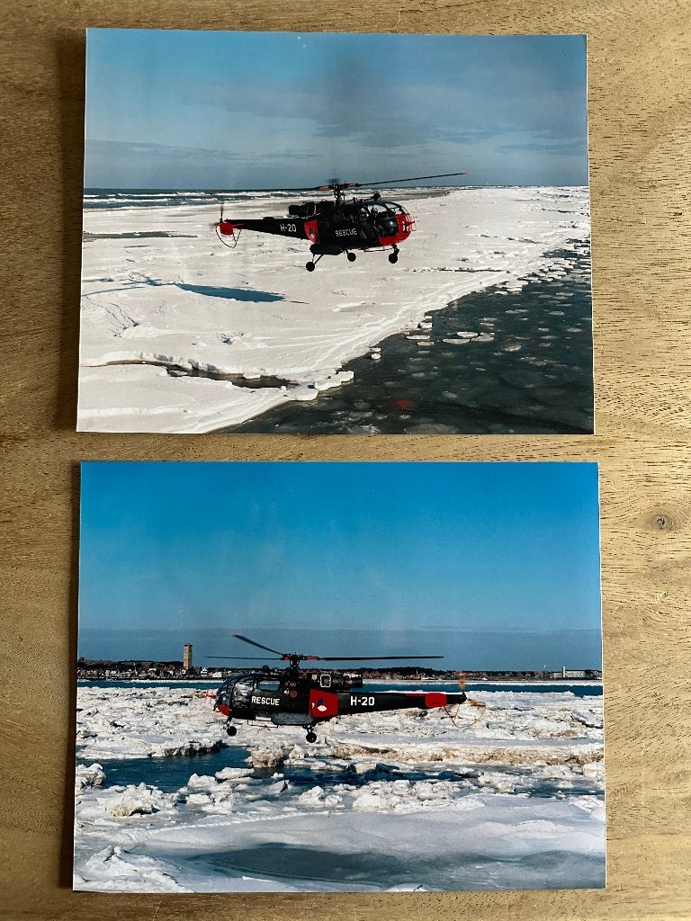 luchtfoto’s van de Koninklijke Luchtmacht Alouette III H-20, Ophalen of Verzenden, Zo goed als nieuw, Kaart, Foto of Prent