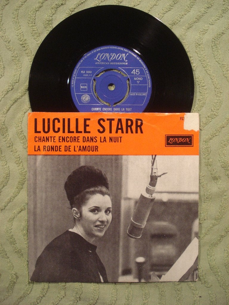 Lucille Starr 7" Single: ‘Chante encore dans la nuit’ (NL), Ophalen of Verzenden, Zo goed als nieuw, 7 inch, Pop