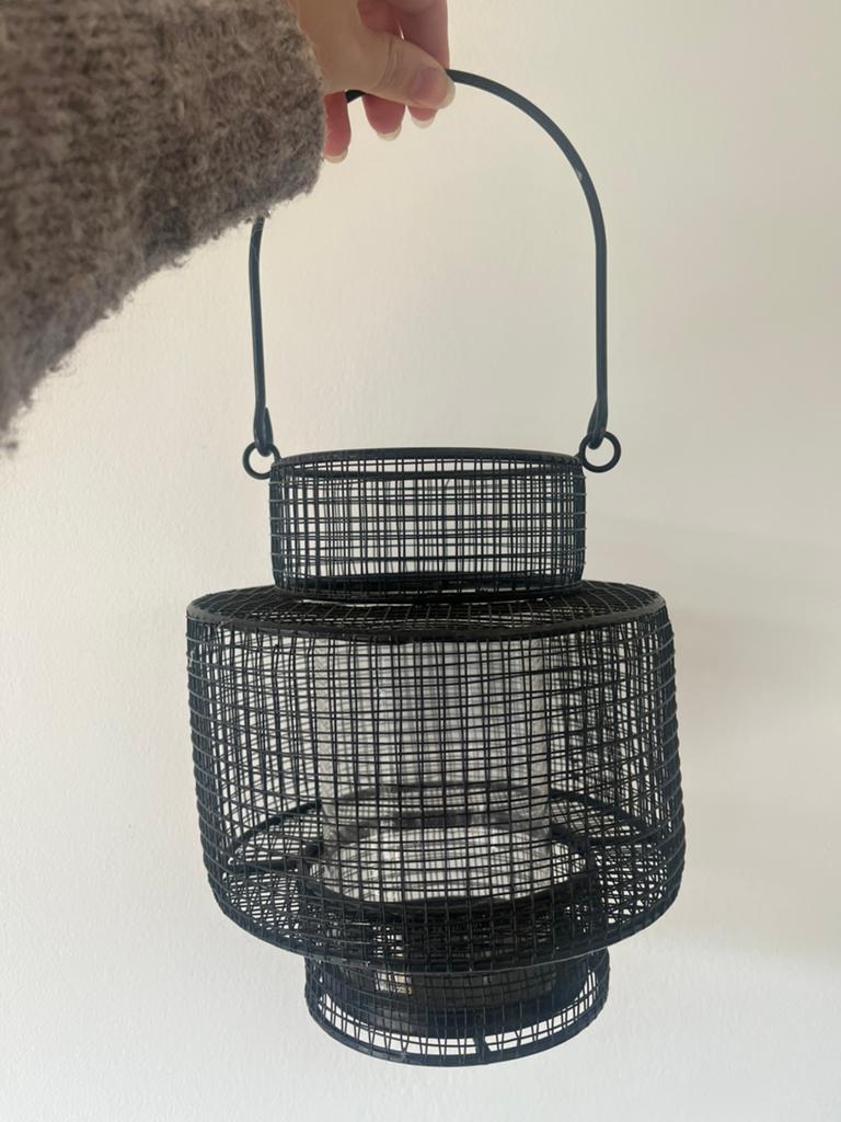 Metalen draadstaal kaarsenhouder, Ophalen of Verzenden, Zo goed als nieuw, Metaal, Minder dan 25 cm