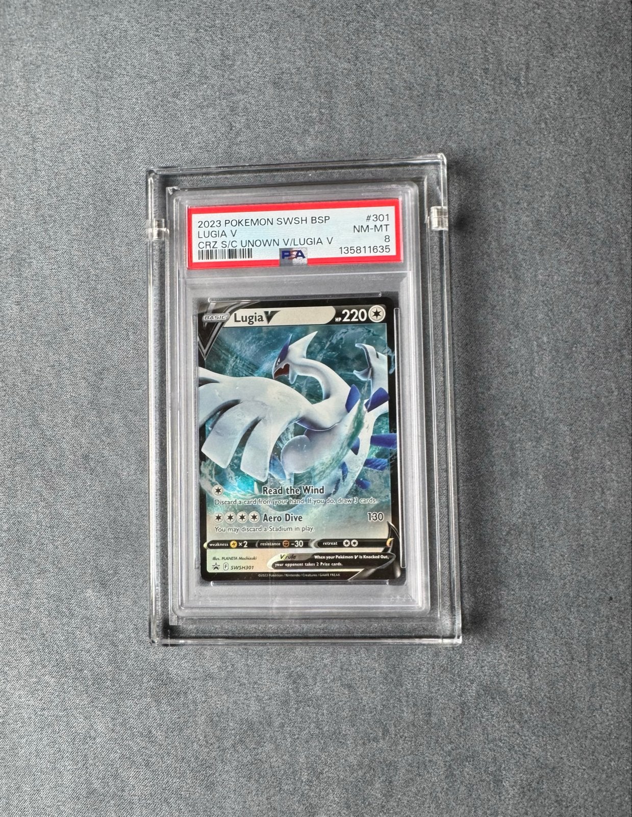 Lugia V SWSH BSP PSA 8 Pokémon kaart, Verzenden, Zo goed als nieuw, Losse kaart