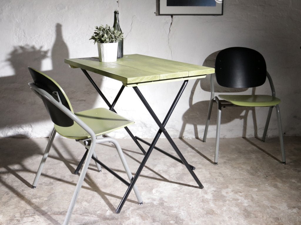 BoHo Stijl Klaptafels Bistro Terrastafels Groen/Zwart, Ophalen, Gebruikt, Rechthoekig, Hout