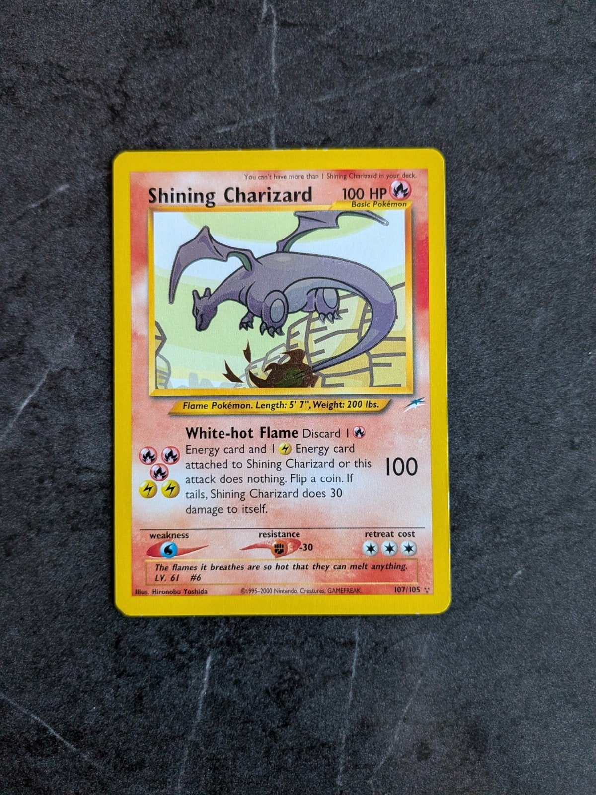 Shining Charizard 107/105 Neo Destiny Pokémon Kaart, Ophalen of Verzenden, Losse kaart, Foil