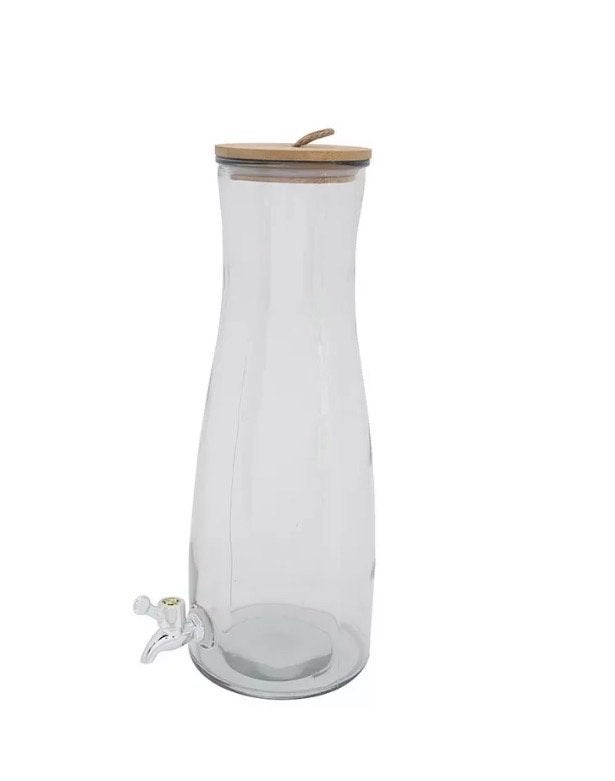 Sapdispenser Cosy 5 liter met kraantje en houten deksel, Verzenden, Nieuw, Overige merken, Glas