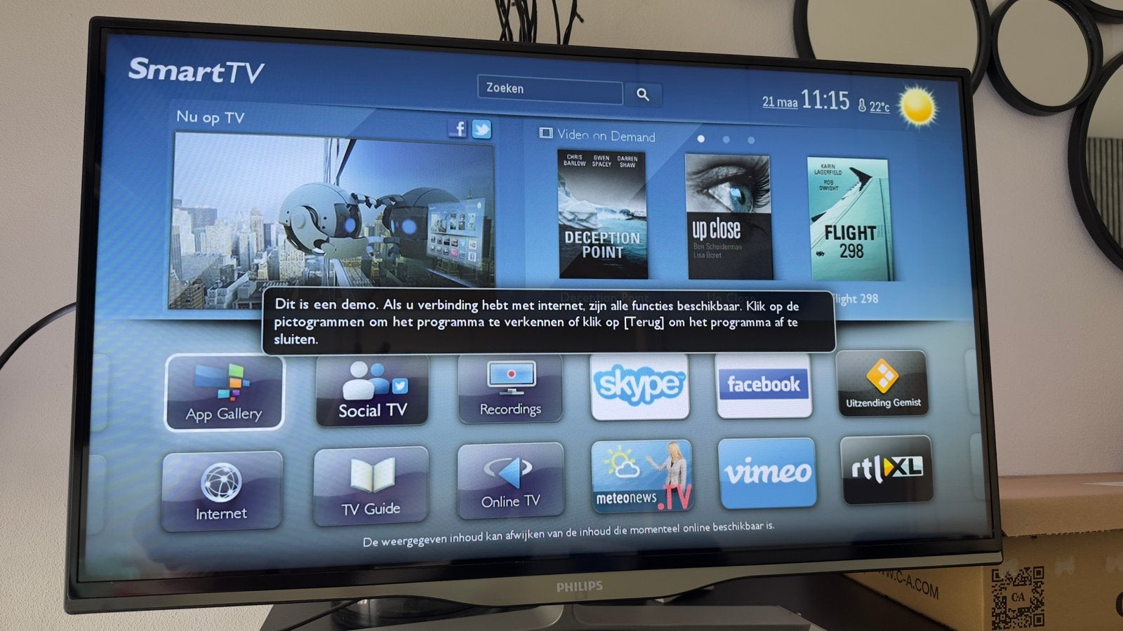 Philips Smart TV 32PFL5008H/12 32” LED met Hdmi kabel, Ophalen, Zo goed als nieuw