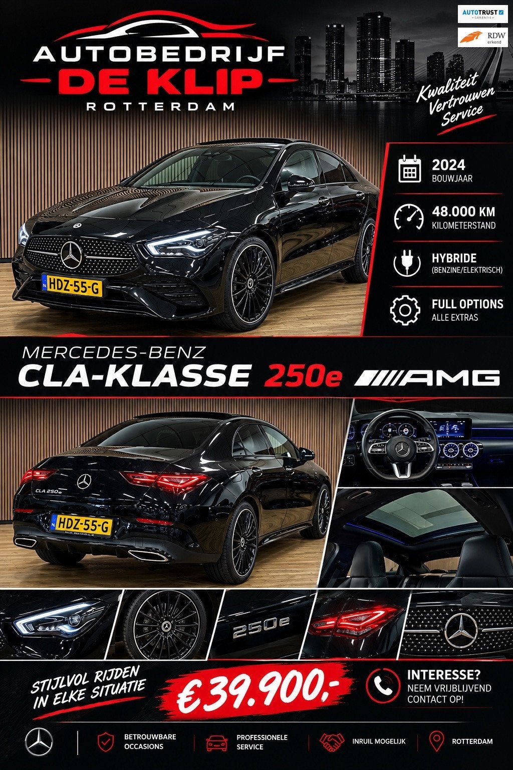 Mercedes-Benz CLA-klasse 250 e AMG Line|Camera|Navigatie|Cli, Auto's, Gebruikt, 4 cilinders, 15 kWh, Plug-in hybride