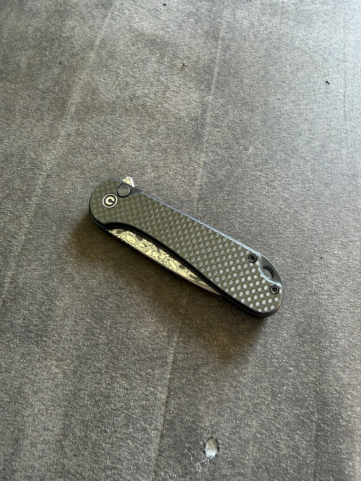 Civivi Damascussteel zakmes, Caravans en Kamperen, Kampeergereedschap, Ophalen of Verzenden, Zo goed als nieuw