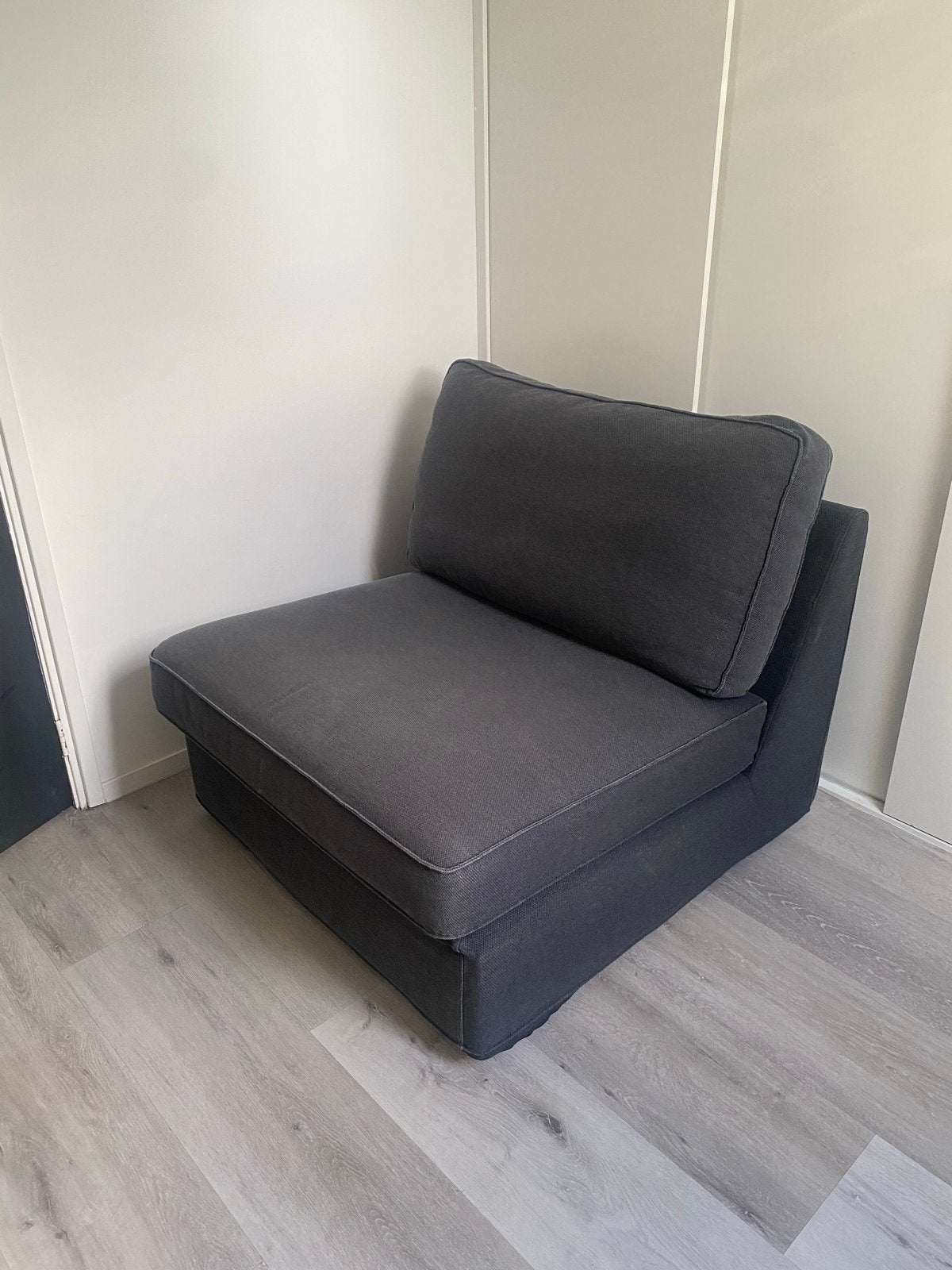 IKEA Kivik 1-zits bank donkergrijs - Goede staat, Ophalen of Verzenden, Zo goed als nieuw, Stof, 75 tot 100 cm
